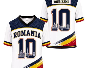 Romania Soccer Jersey, Personalized Name Patch Football Fan Shirt