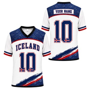 Maillot de football islandais, maillot de fan de football avec écusson nominatif personnalisé