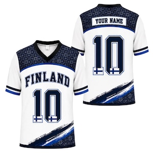 Camiseta de fútbol de Finlandia, parche personalizado con nombre para aficionado al fútbol.