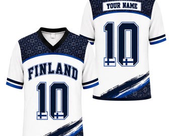 Finland Soccer Jersey, Personalized Name Patch Football Fan Shirt