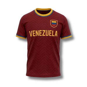 Personalized Venezuela Soccer Fan T Shirt, Custom Name & Number Jersey Style Tee image 2
