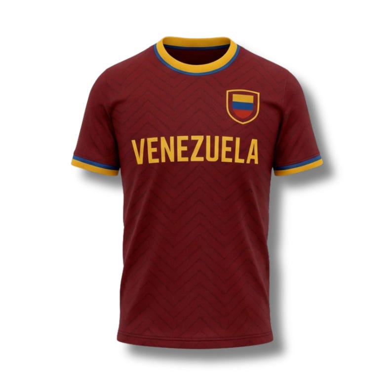 Personalized Venezuela Soccer Fan T Shirt, Custom Name & Number Jersey Style Tee image 2