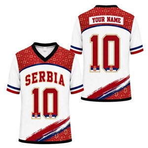 Serbia Soccer Jersey, Personalized Name Patch Football Fan Shirt