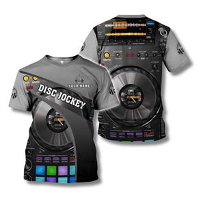Camiseta personalizada con controlador de mezclador de DJ / Ropa de club EDM Rave