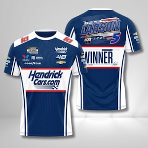 Racing Team T-Shirt: Blue & White #5 Graphic - Motorsport Fan Apparel