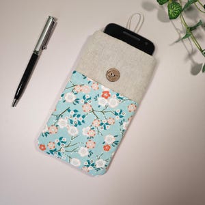 Housse de téléphone en tissu japonais, étui smartphone artisanal, une idée cadeau originale pour pour femme