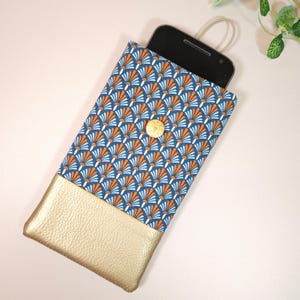 Housse téléphone artisanale motif éventail Art Déco, parfaite pour protéger votre mobile