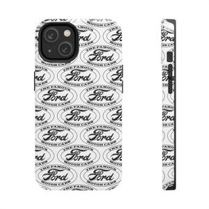 Vintage Ford Logo iPhone Case – 1911 Oval Logo Pattern, Historic Auto Phone Cover, Retro Car Gift