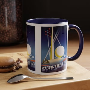 1939 New York World&#39;s Fair Mug – Vintage Art Deco Poster – The World of Tomorrow – Vintage Travel Poster Art for History Buffs