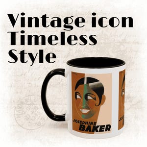 Josephine Baker Mug – 1920s Art Deco Poster Design - Retro Glam Mug for Jazz Age & Flapper Era Lovers