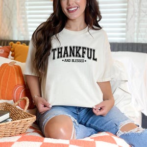 Thankful and Blessed Unisex T-Shirt, Cute Fall Apparel, Autumn Tee, Thanksgiving Shirts