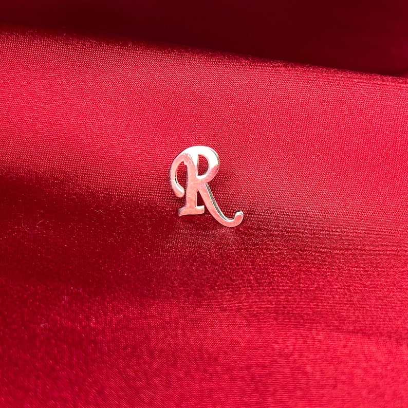 Custom Lapel Pin For Groom / Silver Letter Lapel Pin / Initial Brooches / Initial Letter Pin / Groom Suits Pin / Father's Day Gift image 1