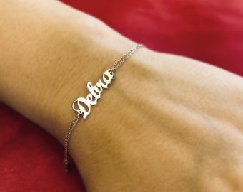 925 Sterling Silver Name Bracelet / Custom name bracelet / Dainty Bracelet / Personalized Gift for Moms / Happy Mother's Day