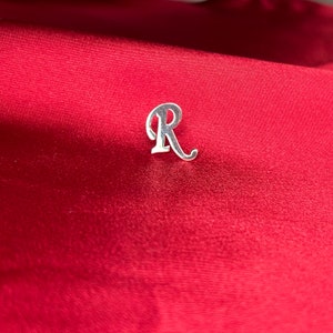 Custom Lapel Pin For Groom / Silver Letter Lapel Pin / Initial Brooches / Initial Letter Pin / Groom Suits Pin / Father's Day Gift image 2