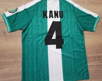 NIGERIA Jersey 1996 Vintage 4 KANU NIKE Fútbol Jersey Tamaño L