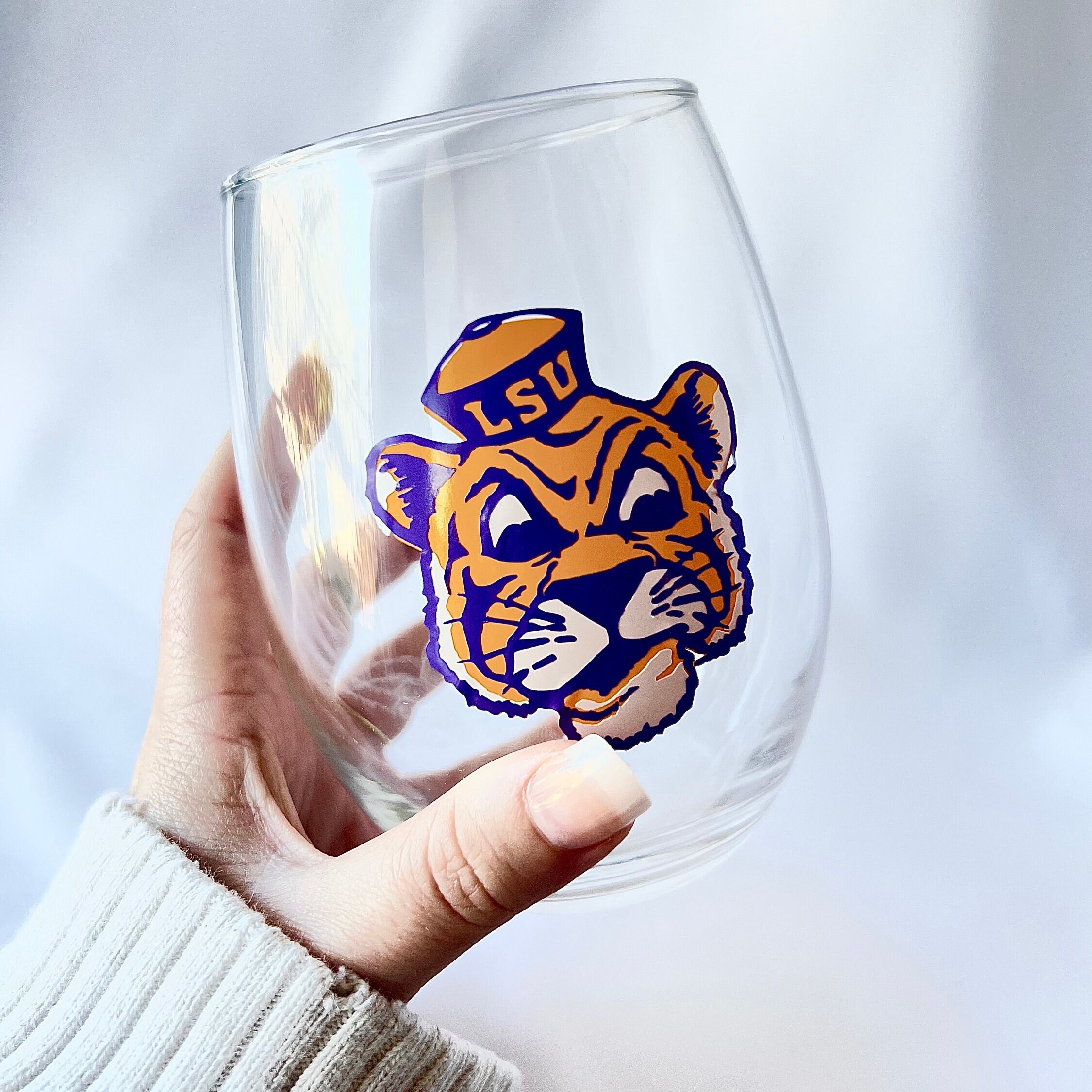 Hand Gilded Tiger Wine Glass, Tiger Décor