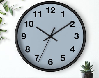 Modern wall clock minimalist wall clock gray wall clock small wall clock kitchen wall clock office wall clock simple wall clock 10 in clock