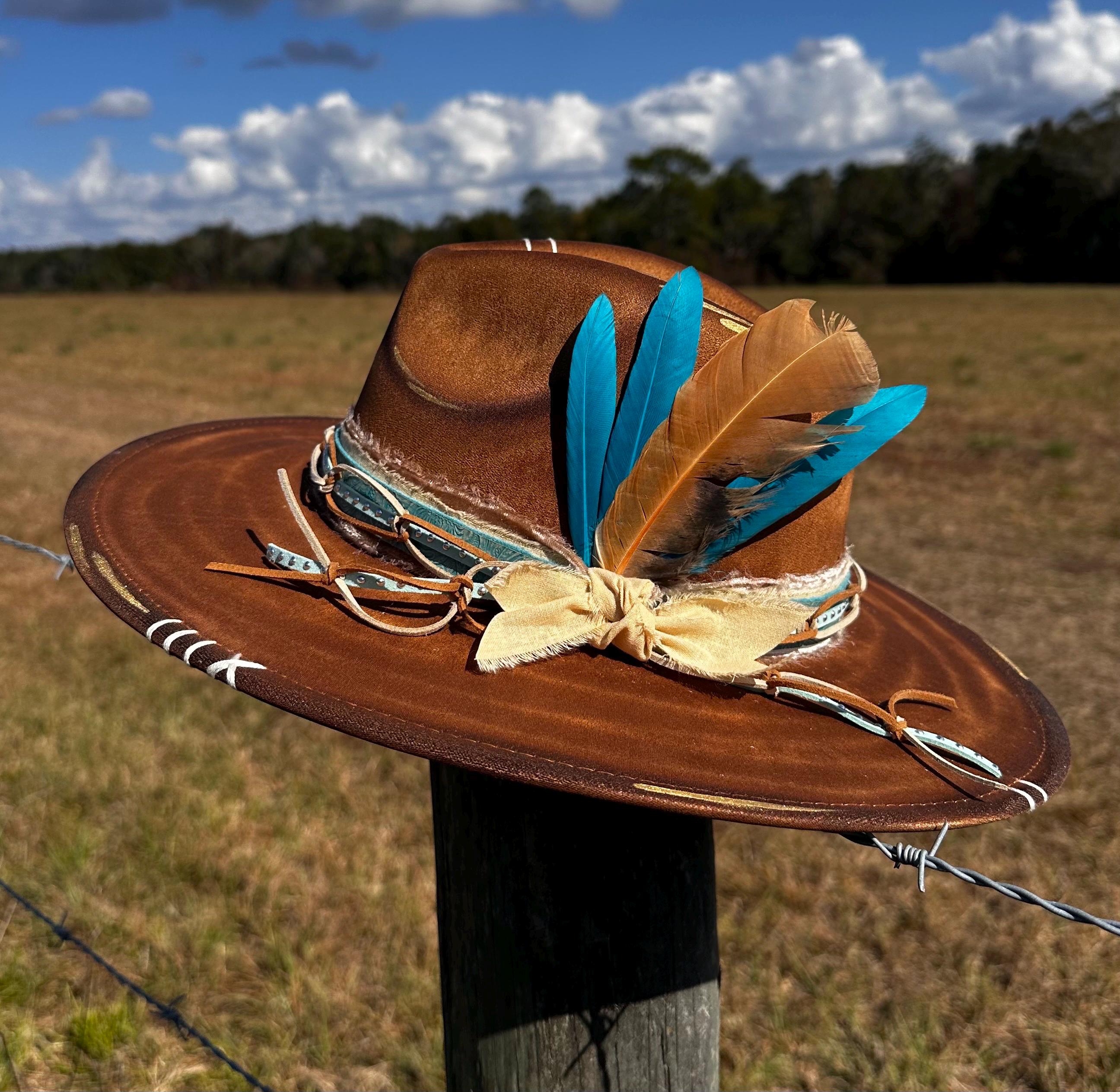 beautiful sun hat with brown and caramel colors Cordobés - Spanish Style Panama Hat — Elegancia Tropical Hats main image 2