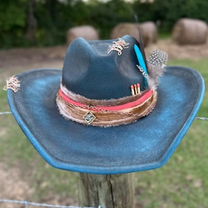 Blue Suede Hat - Etsy display picture 3