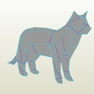 Low poly cat sculpture DXFs