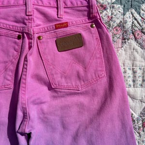 Vintage 1980s Wrangler Pink & Purple Ombré Western Jeans | Size 24x32 image 6