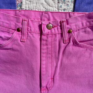 Vintage 1980s Wrangler Pink & Purple Ombré Western Jeans | Size 24x32 image 8