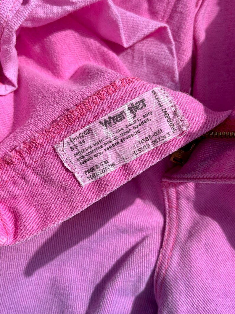 Vintage 1980s Wrangler Pink & Purple Ombré Western Jeans | Size 24x32 image 9