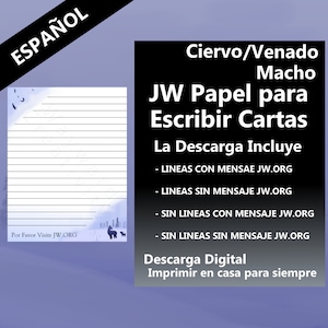 JW Papel Para Escribir Cartas Espanol Spanish Venada Bebe Pajaros Venado Invierno Nieve Bonito Descarga Instantanea