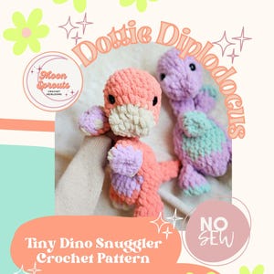 Tiny Dottie Diplodocus | Snuggler-haakpatroon, amigurumi-dinopatroon, gehaakte dinosaurusliefhebber, alleen pdf-download
