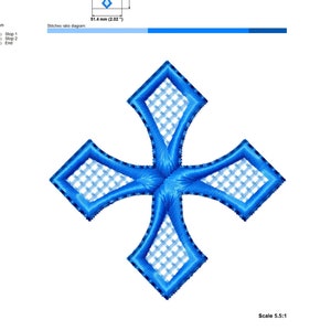 Christian cross, machine embroidery design in 4 sizes from 2 to 3.5 inches for the hoop 4x4. File instant download