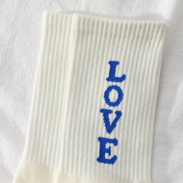 Love Socken I Socken mit Love Schriftzug I Tennissocken I Love Print Socks