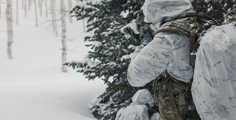 Multicam Alpine White Camouflage Winter Militaria Hunting Airsoft Snow Light New snow camo image 5