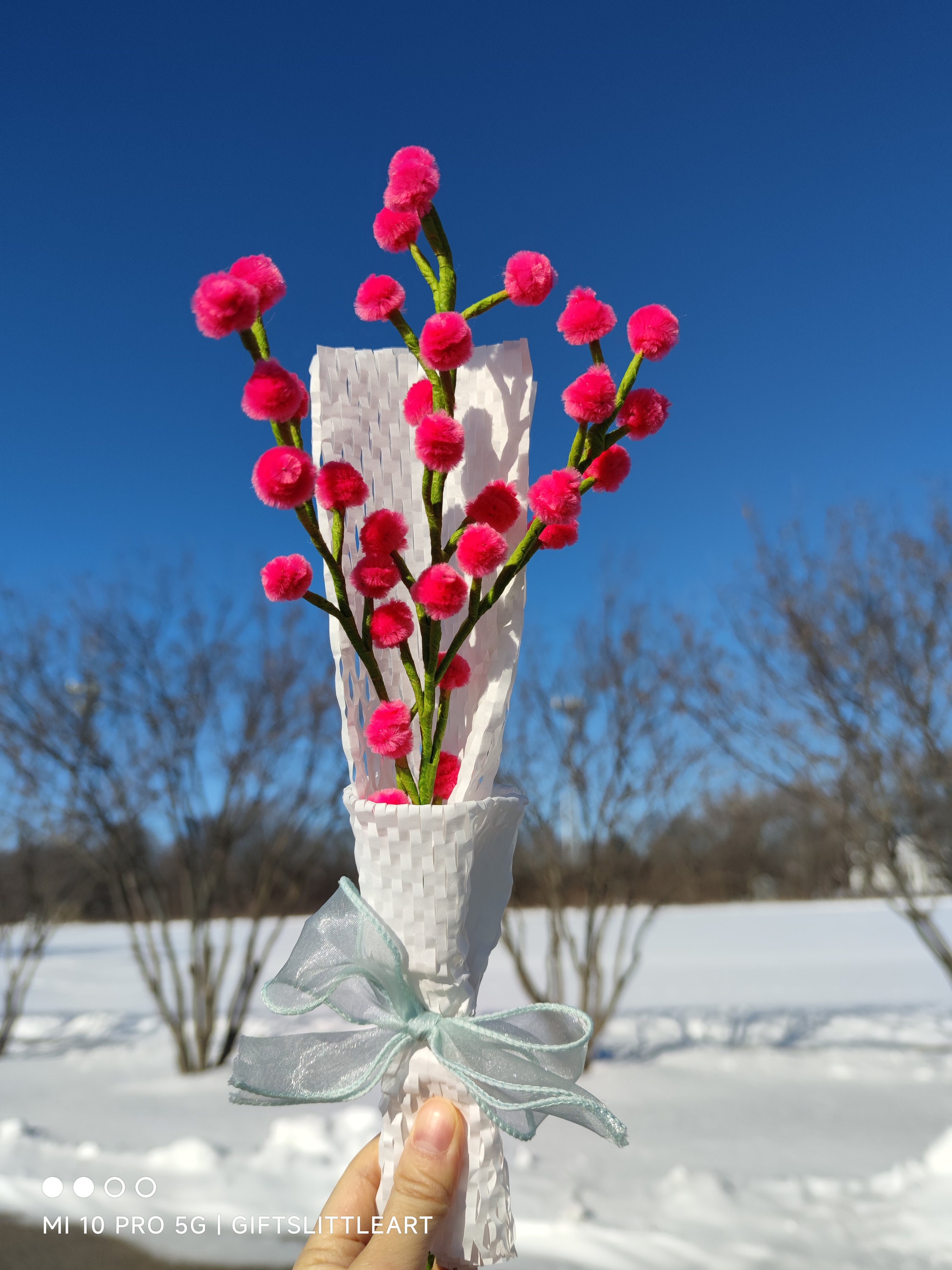 Pipe Cleaners Handmade Flower Bouquet, Finished Product, Thank You Gift ...