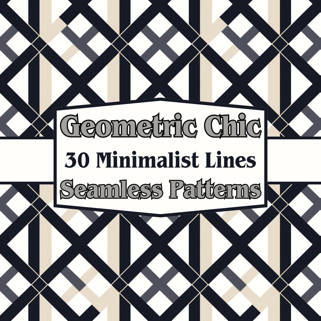 30 Geometric Chic Seamless Patterns [minimalist Lines] L Digital Papers ...