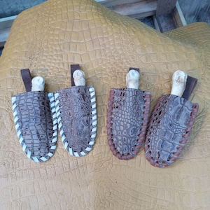 Agate Daggers 2 Pcs/Unit With Deer Leg Bone Handle And Leather Bag Sheaths