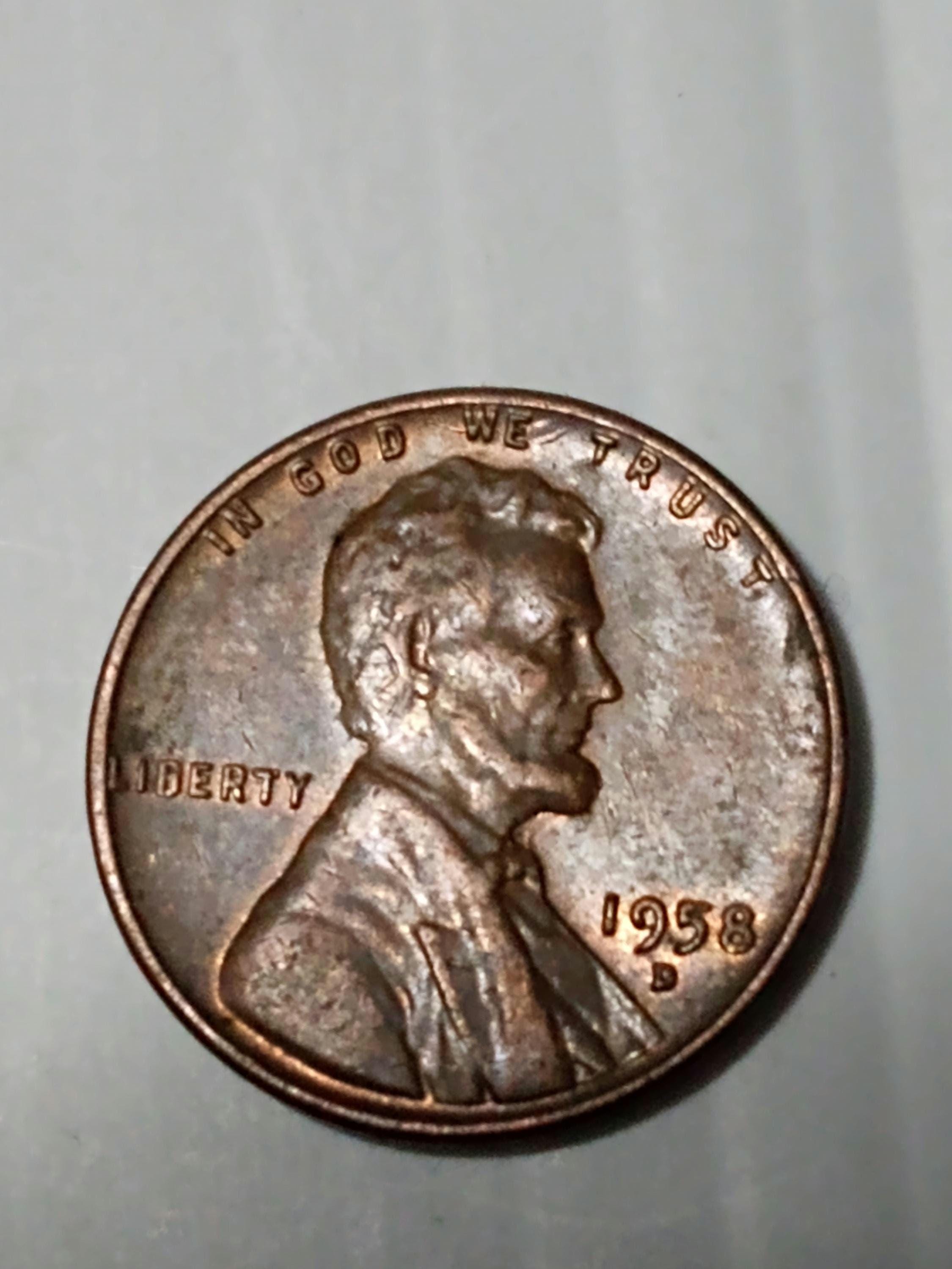1958 D Mint Mark Lincoln Wheat Penny "The Last Year Of Wheat Penny" Rare Coin Collection