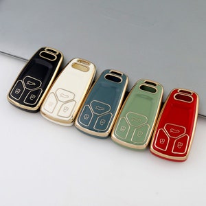OSSK for Audi Key Fob Cover Keyless Remote Smart Key Fob Shell Fit for Audi A4 Q7 Q5 TT A3 A6 SQ5 R8 S5 Smart Key, Key cover