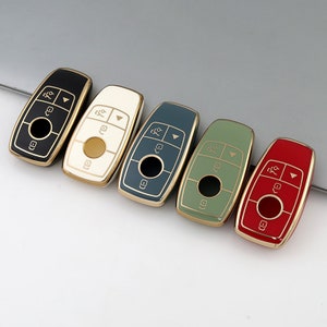 Mercedes Benz Gold Series Key CoverKey Fob Cover Keyless Key Fob Shell Fit for W213, A, C, E, S, GLC, GLE, GLA, Gls,  E63, key smart