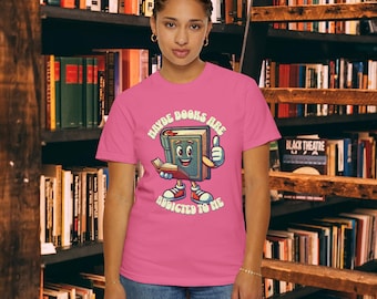 Maybe Books Are Addicted To Me Retro Book Tee, Retro Book Character Tee, Retro Book Character Shirt, Retro Book Shirt For Mom, Librarian Tee