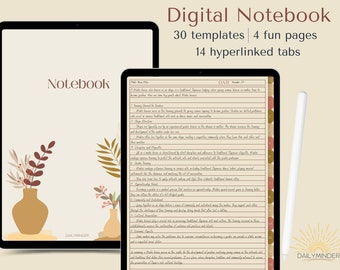 Digital Notebook with Hyperlinked Tabs (PDF Download)