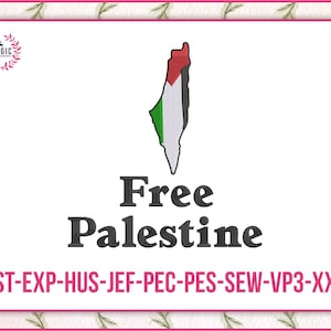 Palestina vlag kaart borduurwerk ontwerp, digitale machine geborduurde bestanden, gratis Palestina machine patroonbestanden, Instant Download bestand Pec Dst