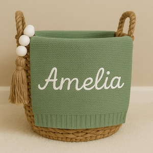 Custom Baby Blanket for Boy or Girl, Soft Knit Newborn Blanket with Embroidered Name, Special Baby Shower Gift, Unique Baby Birthday Gifts