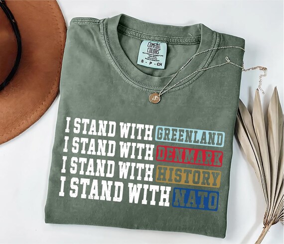 I Stand with Greenland Shirt, Greenland Political Jersey Shirt, Unisex Denmark & Nato Social Justice Shirt, Pro Greenland Crewneck T-Shirt