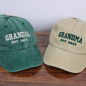 Custom Embroidered Grandma Hat, Personalized Grandma Est Date Caps, Vintage Baseball Cap for Granny, New Grandmother Gift, Mother's Day Gift