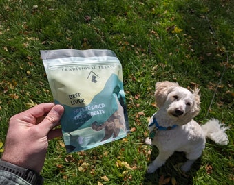 Freeze-Dried Dog Treats- Beef Liver.  Single Ingredient, Raw, Healthy!
