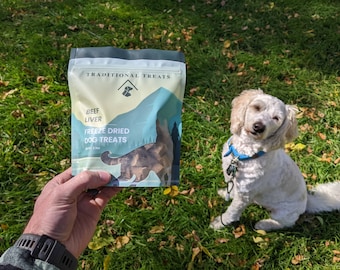 Freeze-Dried Dog Treats- Beef Liver.  Single Ingredient, Raw, Healthy!