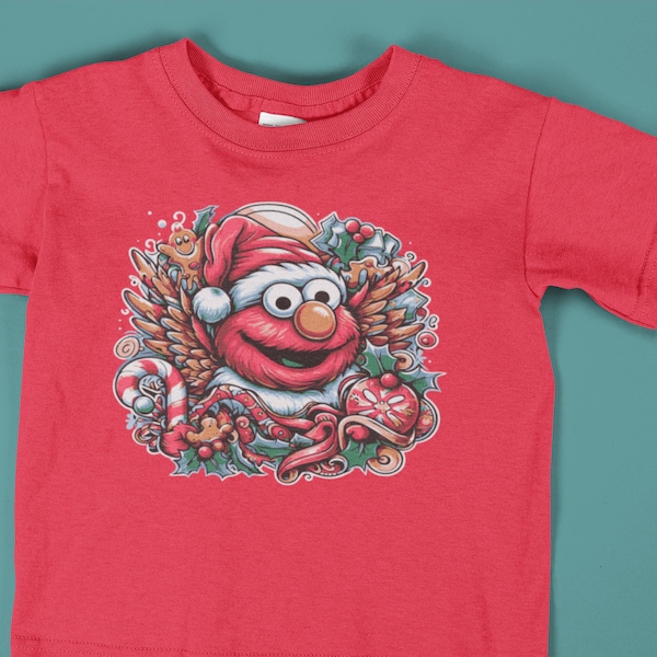 Elmo Christmas Shirt for Toddlers Sesame Street Tshirt Christmas Gift for Toddler Cookie Monster Friends 2T 3T 4T 5T