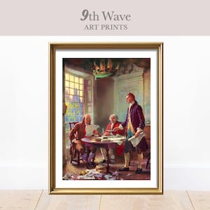 Declaration of Independence Print, Early American Art, Instant Download Decor, patriotic print, historical printable, Founding fathers art