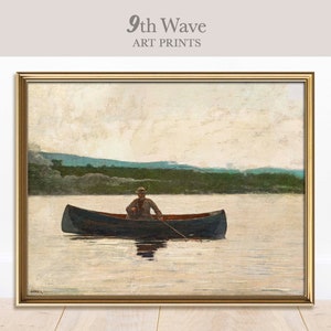 Classical Winslow Homer Fishing Painting, Instant Download Wall Decor, Living Room Decor, Office Decor, nautical decor