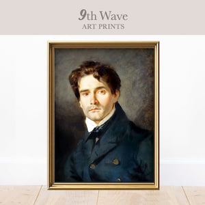 Regency Gentleman Painting | Vintage Blue Portrait Print | Instant Download Wall Decor | Mr Darcy Printable